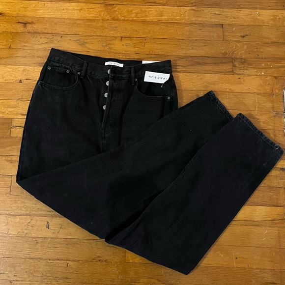 Black Jeans by PacSun size 29 Dad Jeans with cut knees nwt - Picture 2 of 7